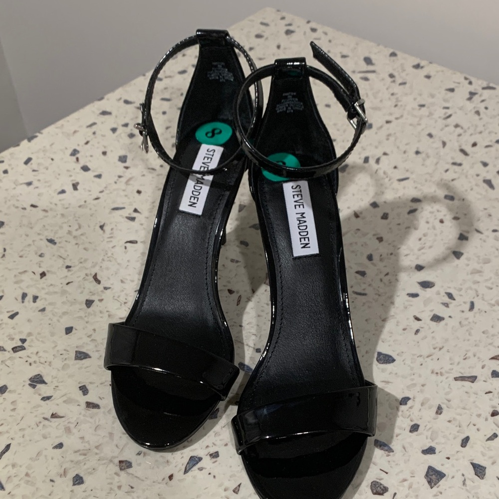 Steve Madden Glossy Black Heels